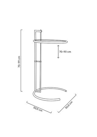 Stolik GREY chromowany - stal             galwanizowana, szkło