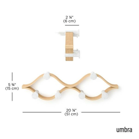 UMBRA wieszak MONTAGE 6 biały /           naturalny