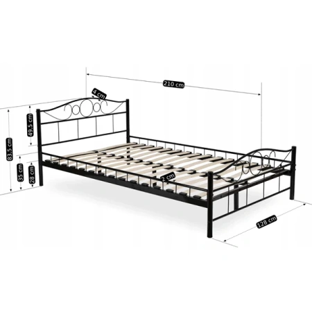 Łóżko 120x200 cm GRIFFIN Czarne