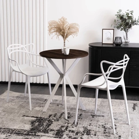 Stół LAUREN 60 cm Orzech/Biały