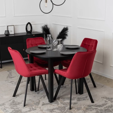 Krzesło RICK Bordowe Welurowe