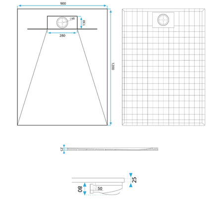 BRODZIK BAZALT CARRARA WHITE 90x120