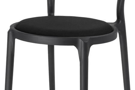 Krzesło SLIM czarne - polipropylen,  tkanina
