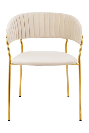 Krzesło MARGO beżowe - welur, podstawa złota