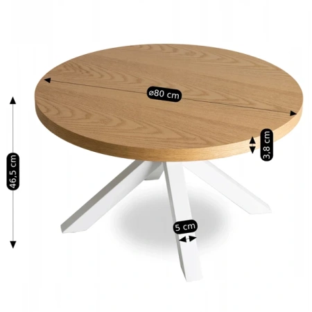 Stolik LINCOLN Dąb Złoty/Biały