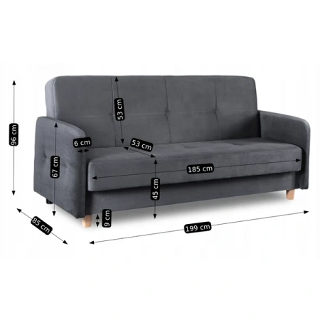 Zestaw 2x Sofa CUBA Szara