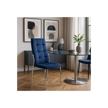 Krzesło MOLLY Granatowe Welurowe
