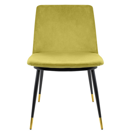 Krzesło DIEGO jasnozielone - welur,       podstawa czarno złota