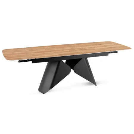 Stół Rozkładany Ceramiczny VERONA 160-240 cm Dąb/Czarny