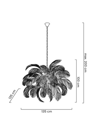 MOOSEE lampa wisząca TIFFANY 135 różowa   mosiądz / naturalne pióra