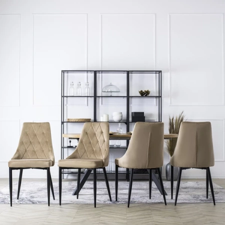 Krzesło CORK Beż Welurowe