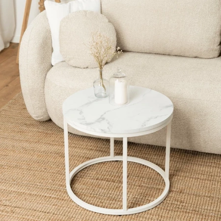 Stolik AGNES Biały Marmur