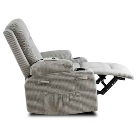 Fotel Masujący BOX Szary Sztruksowy