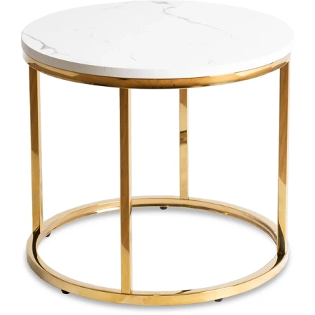 Stolik CLIFF Biały Marmur/Złoty