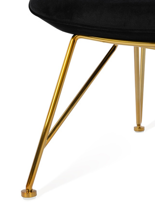Fotel SHRIMP VELVET czarny / złoty