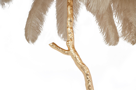 MOOSEE lampa podłogowa TIFFANY 175        beżowa mosiądz / naturalne pióra