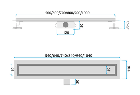 ODPŁYW NEOX CZARNY 800