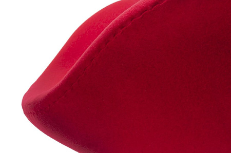 Fotel SWAN WOOL PREMIUM czerwony -  wełna, podstawa stal
