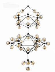 MOOSEE lampa wisząca PLANETARIO 41        czarna - klosze bursztynowe
