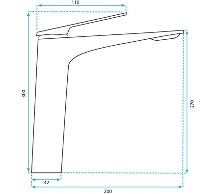 BATERIA UMYWALKOWA AVALON MIEDŹ SZCZOTKOWAN WYSOKA