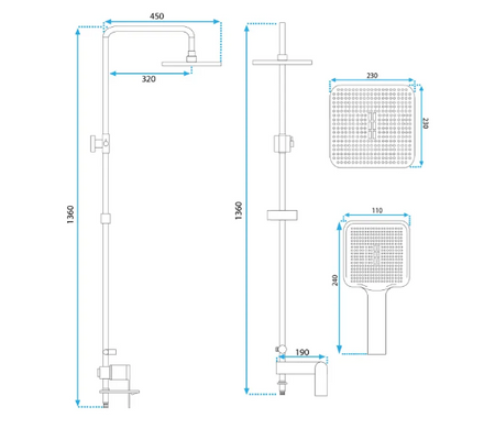 ZESTAW NATRYSKOWY MY1902-78B STORM CZARNY