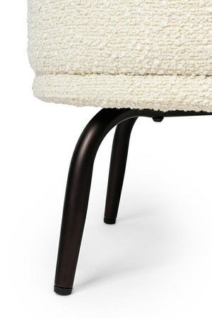 Fotel TEDDY GRAND z podnóżkiem beżowy -   stal