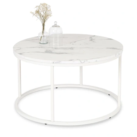 Stolik AGNES MAX Biały Marmur