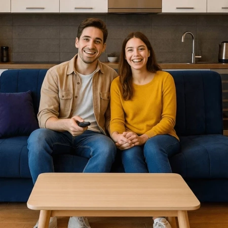 Zestaw 2x Sofa SIGMA Granatowa