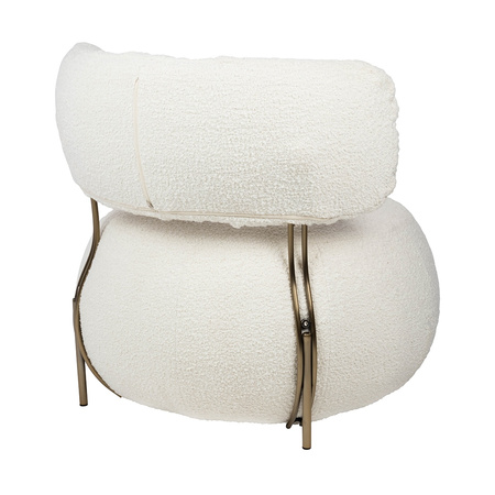 Fotel LOW TEDDY biały - stal