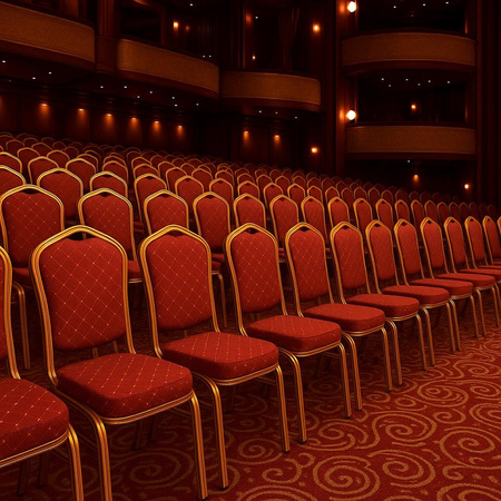 Krzesło bankietowe / konferencyjne HEROS  czerwone / złote