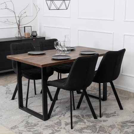 Krzesło RICK 2 Czarne Tapicerowane