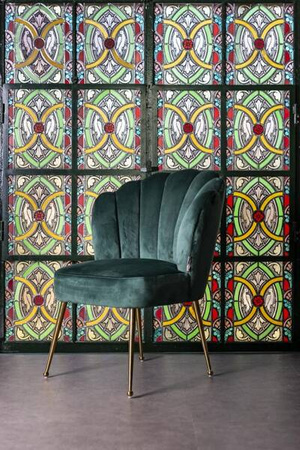 RICHMOND krzesło PIPPA GREEN - welur, podstawa złota