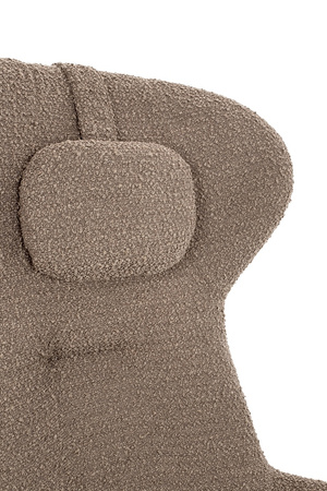 Fotel TEDDY GRAND z podnóżkiem ciemny     brązowy - stal