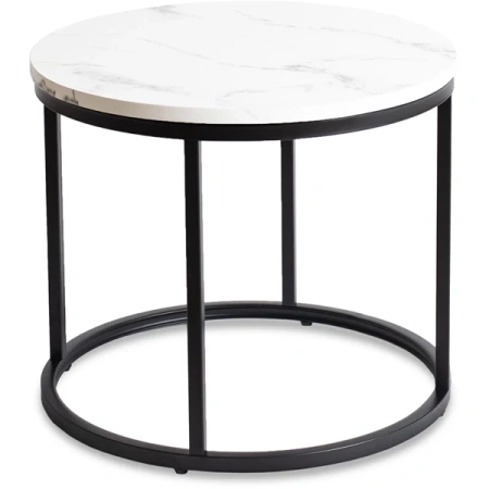 Stolik CONNY Biały Marmur/Czarny