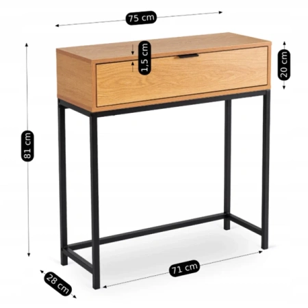 Toaletka PETRA Dąb/Czarna