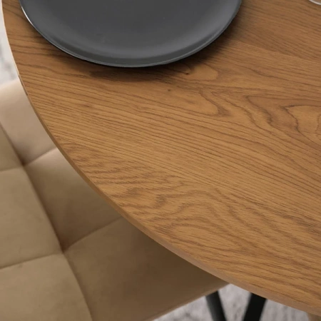 Stół LAUREN 90 cm Dąb Złoty/Czarny