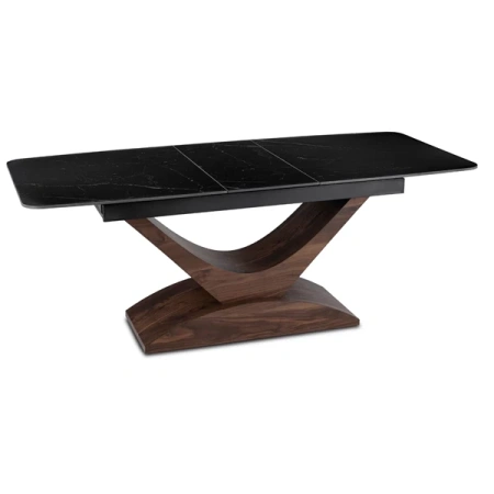 Stół ALICANTE 160-200 cm Czarny marmur/Orzech