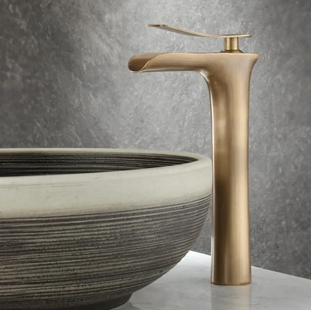 BATERIA UMYWALKOWA LAGUNA ZŁOTA ANTYCZNA WYSOKA