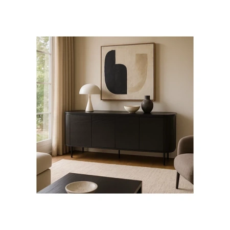 Komoda Czterodrzwiowa BECK 200 cm Czarna