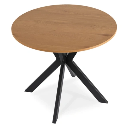 Stół LAUREN 90 cm Dąb Złoty/Czarny