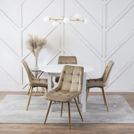 Krzesło RODRI Beżowe Welurowe