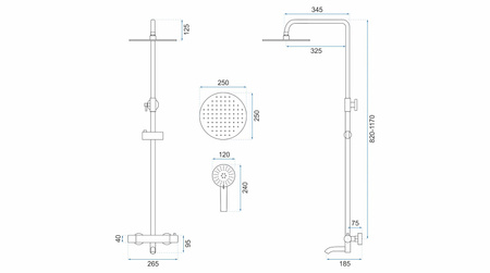 ZESTAW NATRYSKOWO-WANNOWY LUNGO DIAMOND ZŁOTY TERM