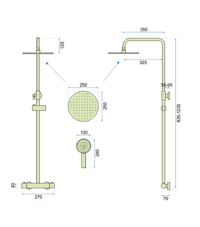 ZESTAW NATRYSKOWY VINCENT CZARNY TERMOSTAT