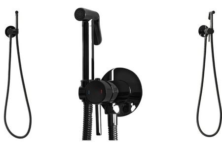 BATERIA BIDETOWA PODTYN LOOP LUNGO CZARNA METALICZ