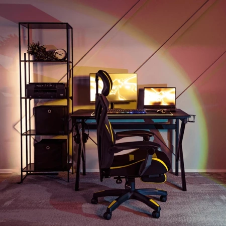 Fotel Obrotowy MAXIMO Czarny/żółty