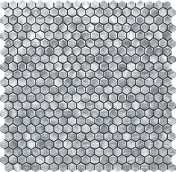 Tubądzin Drops Metal Silver Hex Mozaika Ścienna 30x30,2