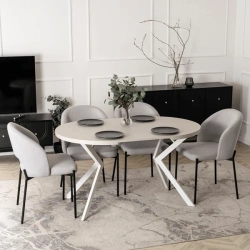 Stół LUGO 90-190 cm Kaszmir/Biały