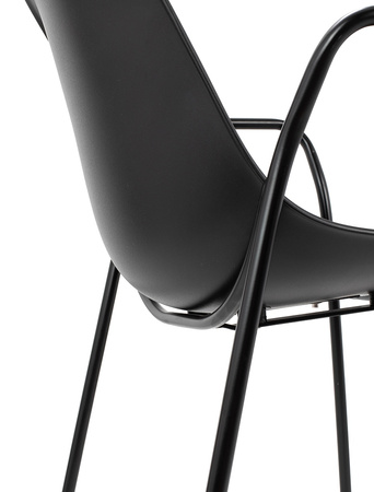 Krzesło RESOL ARM czarne - polipropylen,  metal