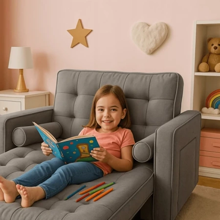 Fotel Rozkładany CORRA Szary