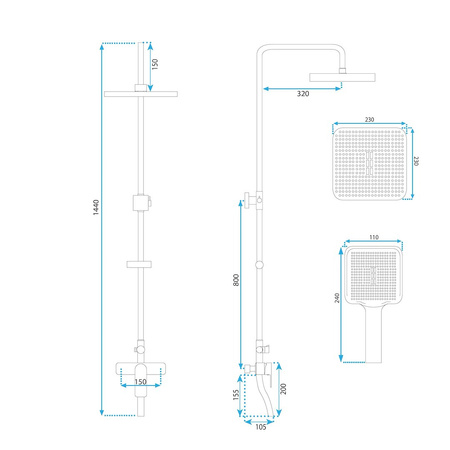 ZESTAW NATRYSKOWY MY2021-77H ARGUS TYTAN
